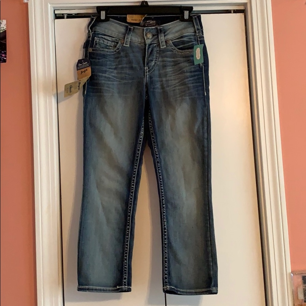 Silver Capri Jeans